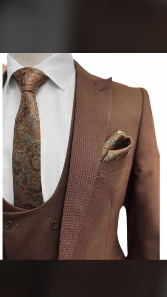 Brown Paisley Three-Piece