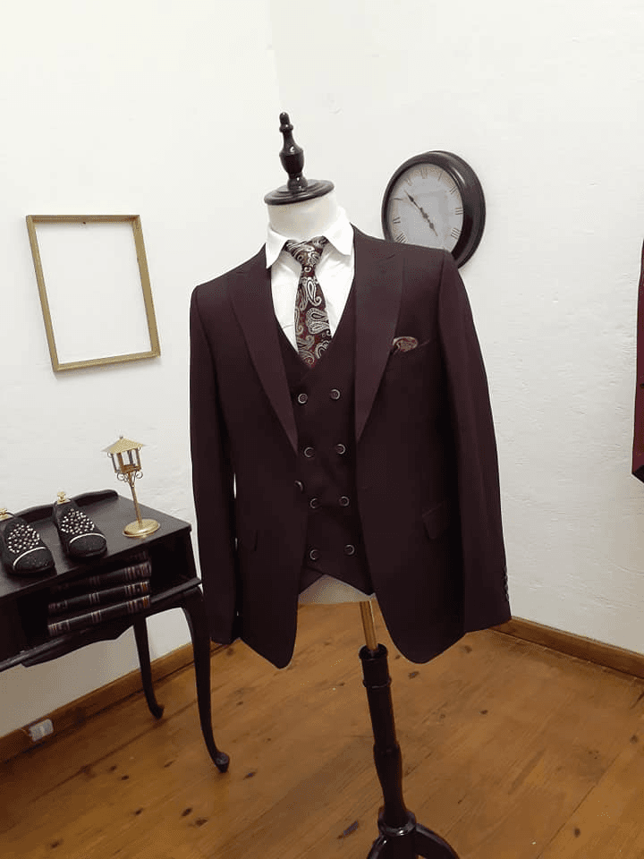 Burgundy Three-Piece