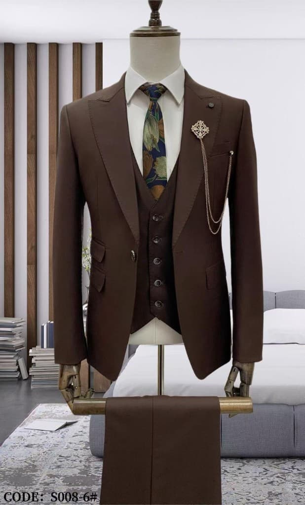 Chocolate Brown Three-Piece