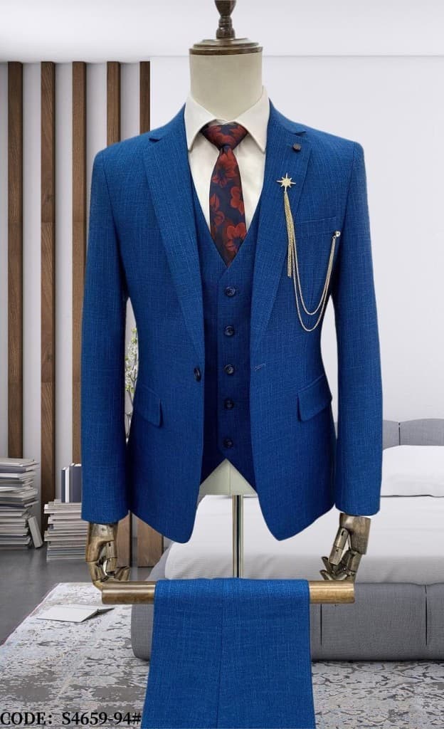 Medium Blue Three-Piece