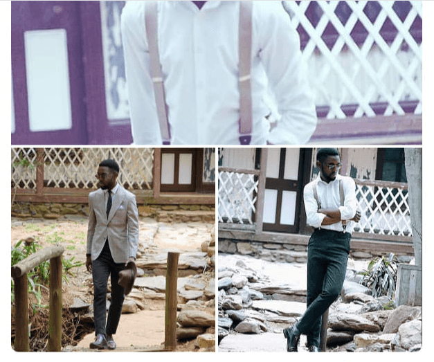 Suspenders & Tan Blazer